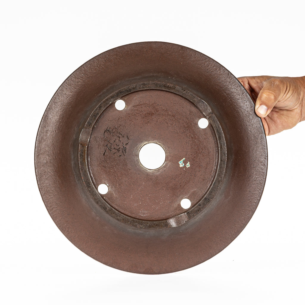 Maceta Bonsái Redonda Sin Esmaltar 31 cm - Yamaaki Tokoname